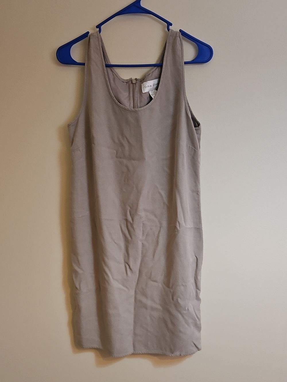 Casual Corner Taupe Scoop-Neck Sleeveless Shift Dress